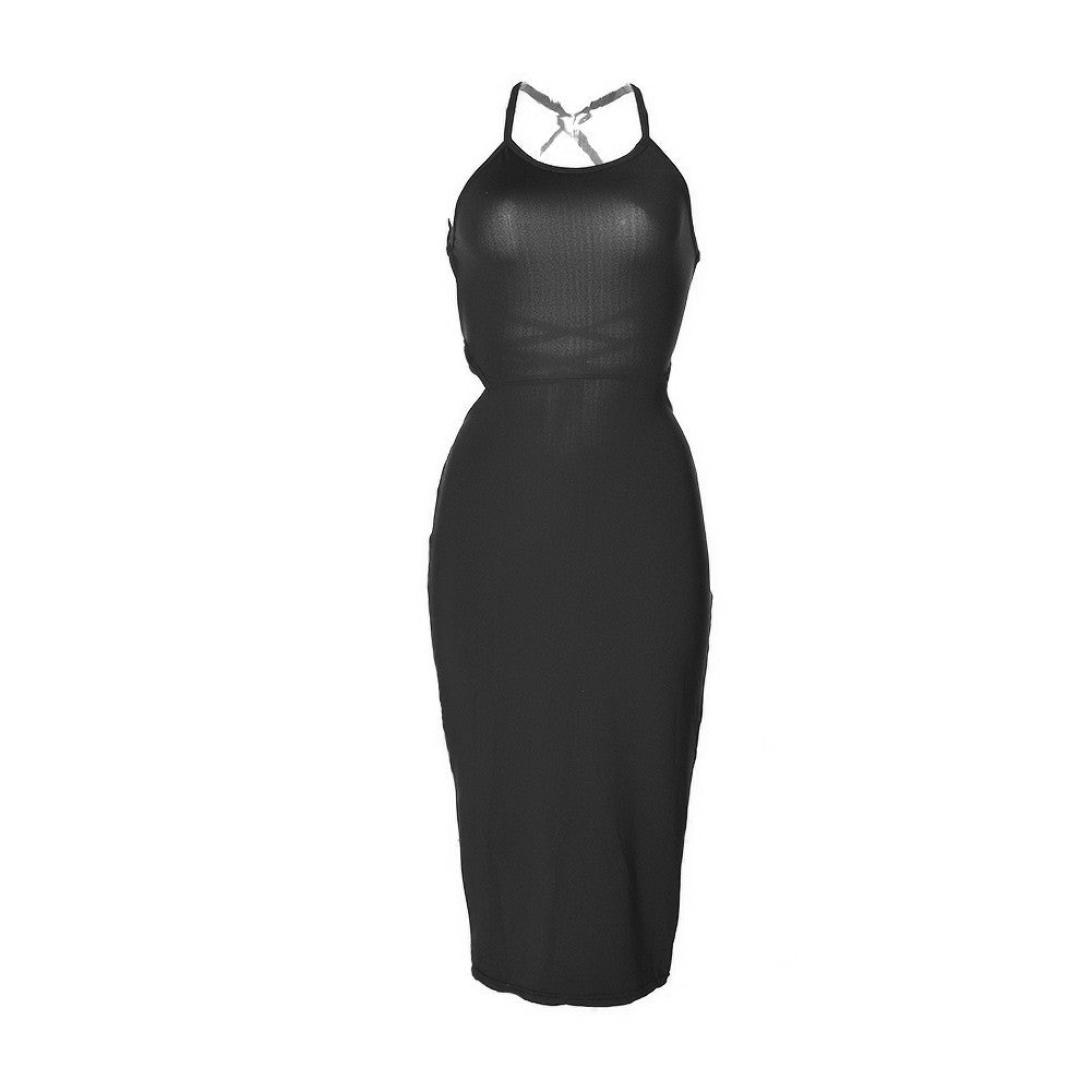 Online discount shop Australia - Low Cut Sexy Backless Women Dress Open Back Spaghetti Strap Dress Black Night Club Bodycon Bandage Slim Dress Summer Style