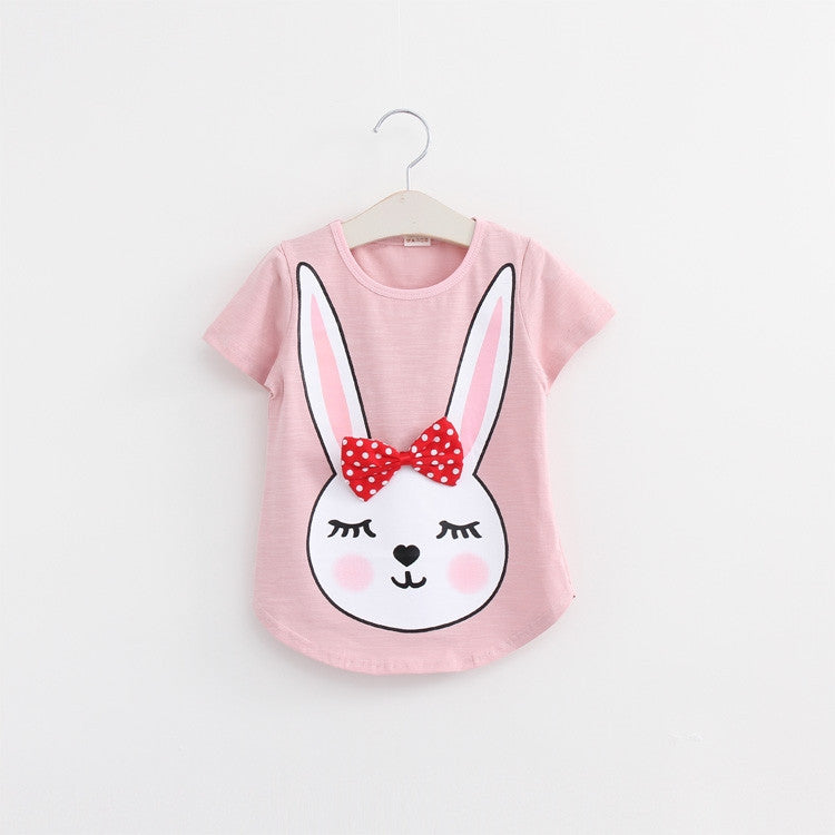 Baby T Shirts for girls Cotton Short Sleeve Rabbit cartoon Print Brand Tees Spring Kids cute Tops Girl T-shirt - CelebritystyleFashion.com.au online clothing shop australia