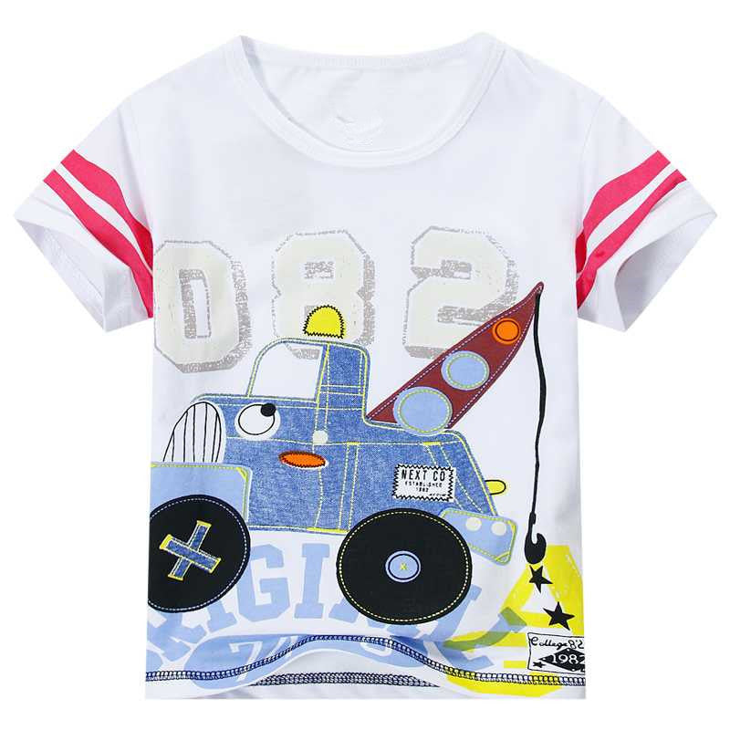 1-6Y Baby Boy T-shirt boys shirts children Tees Short sleeve shirts Summer Kids Tops Cartoon plane trucks Clothing Cotton stripe - CelebritystyleFashion.com.au online clothing shop australia