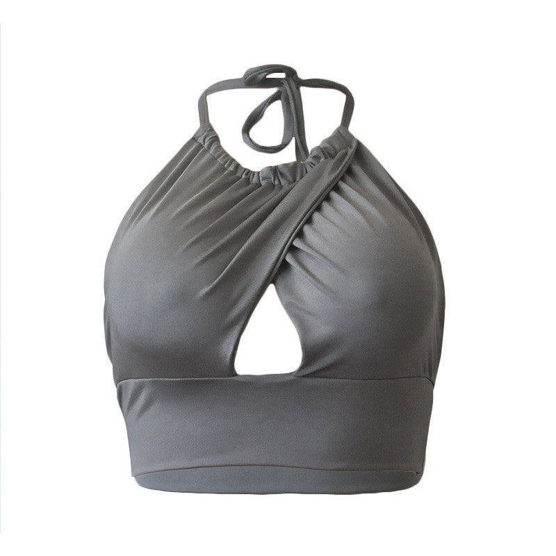 Online discount shop Australia - Crop Tops Women  Beach Wear Halter Tops Cropped Fashion Sleeveless Short Vest Bustier Cropped  Crop Tops