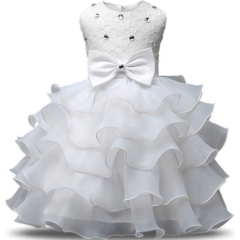 Online discount shop Australia - Girl Dress Princess Christmas Lace Kids Christening Events Party Wear Dresses For Girls Children Baby Red Clothes