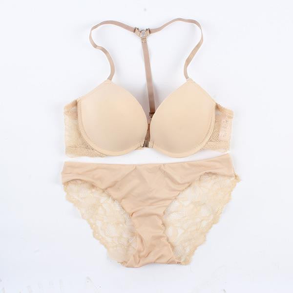 Online discount shop Australia - Fashion Women RACER BACK 3/4 Cup Underwear Push Up Bra Set 32 34 36 38