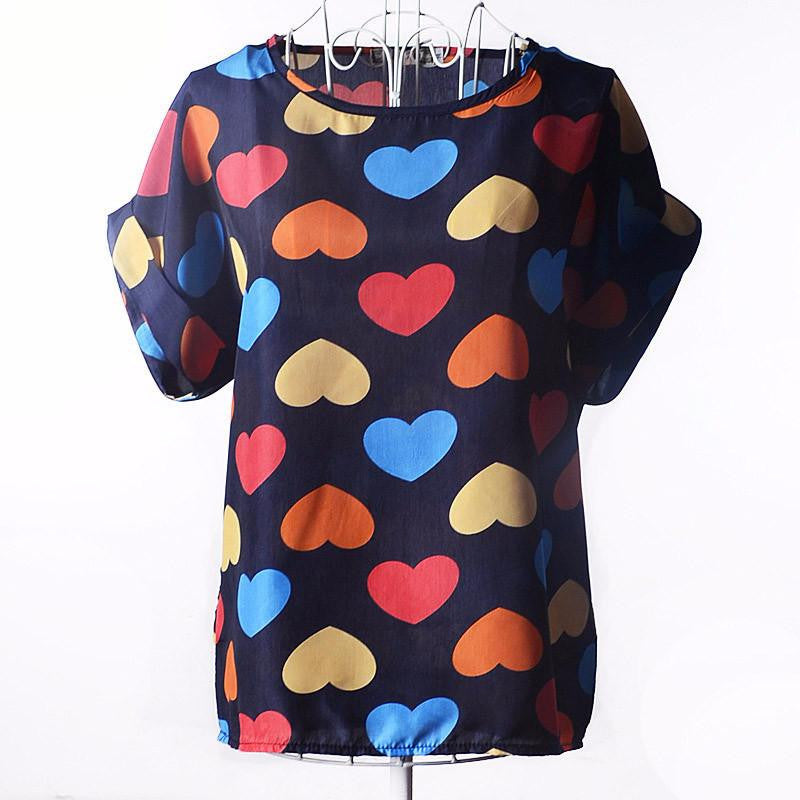 Tribal Bird Plaid Print Batwing Short Sleeve Chiffon Blouses Women Fashion Ladies White Shirt Tunic Tops