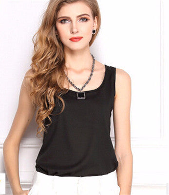 Online discount shop Australia - New 7 Size Women Clothing Fashion Chiffon Tank Tops Vest Shirts Solid Candy Color Chiffon Loose Top Shirt