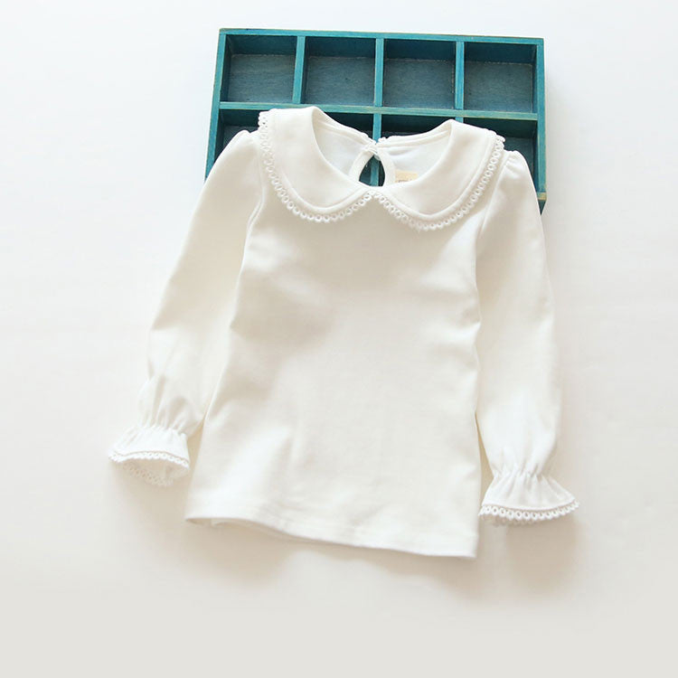 New 2-8Y children T-shirts for girls spring autumn cotton girls clothing fashion solid girls long sleeve shirts - CelebritystyleFashion.com.au online clothing shop australia