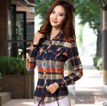 Online discount shop Australia - blouse women blouses shirt plaid vetement new