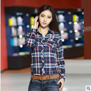 Online discount shop Australia - blouse women blouses shirt plaid vetement new