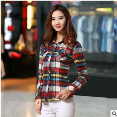 Online discount shop Australia - blouse women blouses shirt plaid vetement new