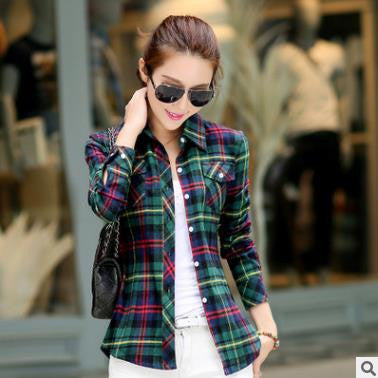 Online discount shop Australia - blouse women blouses shirt plaid vetement new