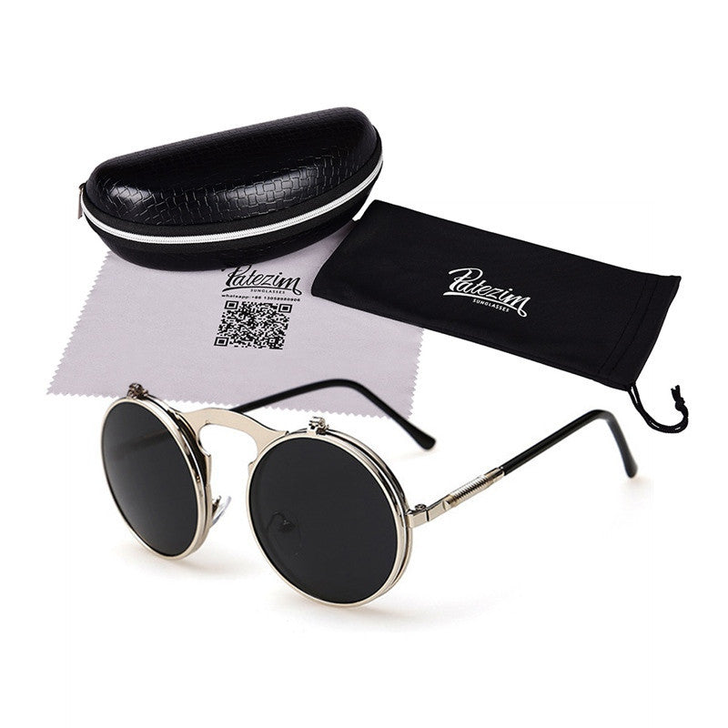Vintage Steampunk Sunglasses Round Designer Steam Punk Metal Glasses Women And Men Retro Circle Sun Glasses Oculos de sol - CelebritystyleFashion.com.au online clothing shop australia
