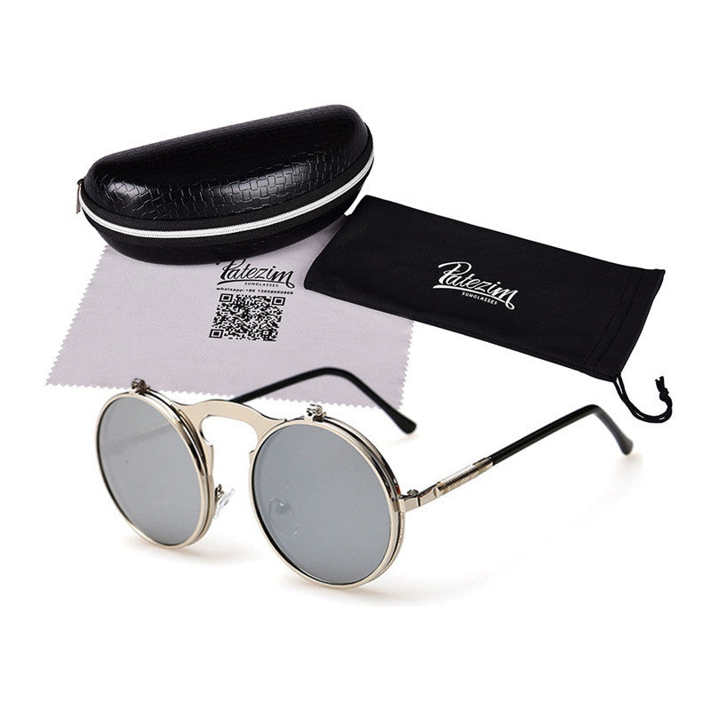 Vintage Steampunk Sunglasses Round Designer Steam Punk Metal Glasses Women And Men Retro Circle Sun Glasses Oculos de sol - CelebritystyleFashion.com.au online clothing shop australia