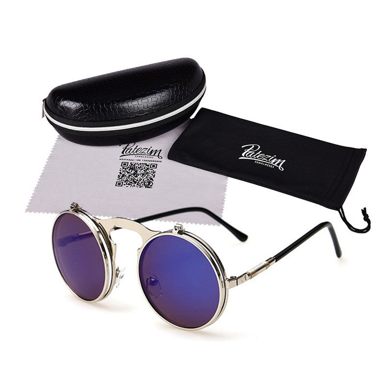 Vintage Steampunk Sunglasses Round Designer Steam Punk Metal Glasses Women And Men Retro Circle Sun Glasses Oculos de sol - CelebritystyleFashion.com.au online clothing shop australia