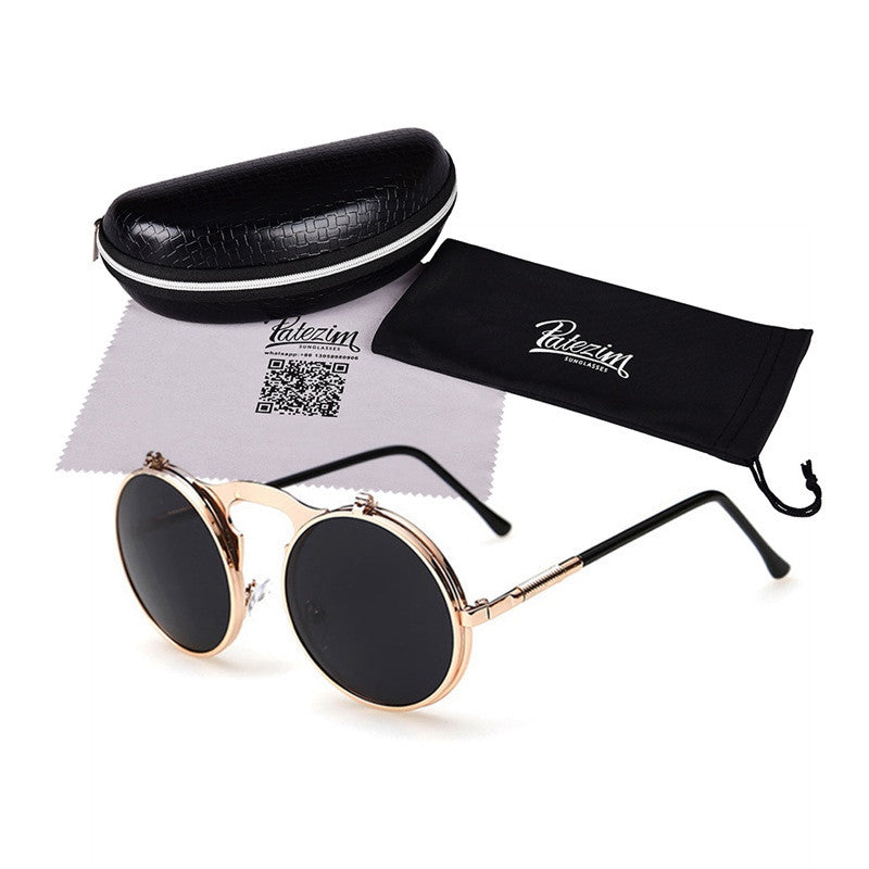 Vintage Steampunk Sunglasses Round Designer Steam Punk Metal Glasses Women And Men Retro Circle Sun Glasses Oculos de sol - CelebritystyleFashion.com.au online clothing shop australia