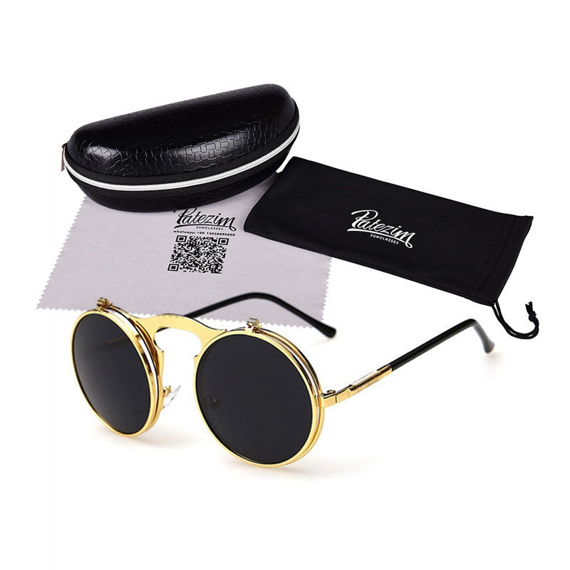 Vintage Steampunk Sunglasses Round Designer Steam Punk Metal Glasses Women And Men Retro Circle Sun Glasses Oculos de sol - CelebritystyleFashion.com.au online clothing shop australia