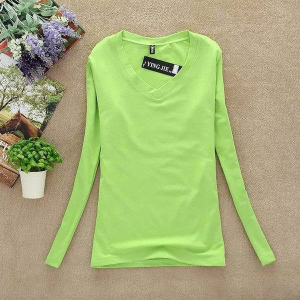 Women Fashion Clothing Tops Ladies Blouses Casual Long Sleeve Bottoming Shirts W00271