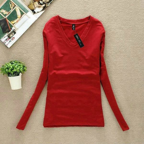 Women Fashion Clothing Tops Ladies Blouses Casual Long Sleeve Bottoming Shirts W00271