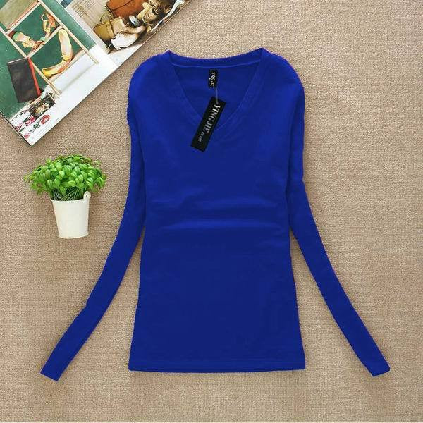 Women Fashion Clothing Tops Ladies Blouses Casual Long Sleeve Bottoming Shirts W00271