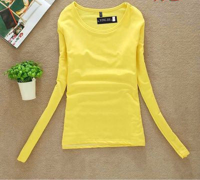 Women Fashion Clothing Tops Ladies Blouses Casual Long Sleeve Bottoming Shirts W00271