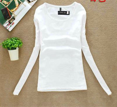 Women Fashion Clothing Tops Ladies Blouses Casual Long Sleeve Bottoming Shirts W00271