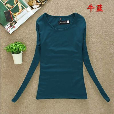 Women Fashion Clothing Tops Ladies Blouses Casual Long Sleeve Bottoming Shirts W00271