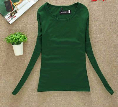 Women Fashion Clothing Tops Ladies Blouses Casual Long Sleeve Bottoming Shirts W00271