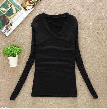 Women Fashion Clothing Tops Ladies Blouses Casual Long Sleeve Bottoming Shirts W00271