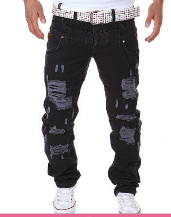 hip hop brand ripped jeans denim Men Jeans,male famous brand men's jeans straight trousers - CelebritystyleFashion.com.au online clothing shop australia
