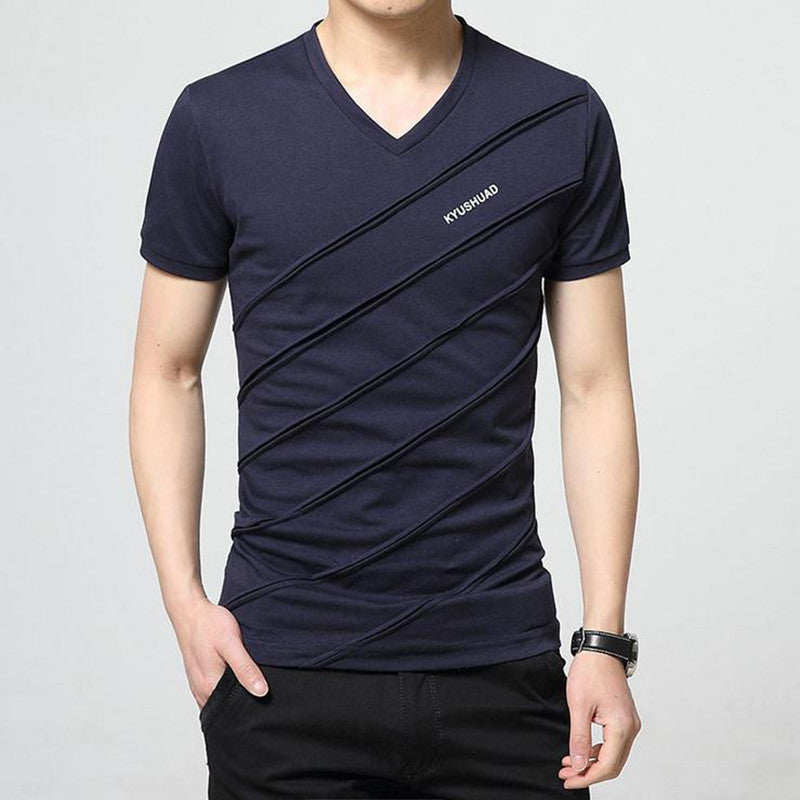 est men's fashion short sleeve Cotton V-neck short-sleeved Tshirt lettersprinted t-shirt tee shirts Casual tops