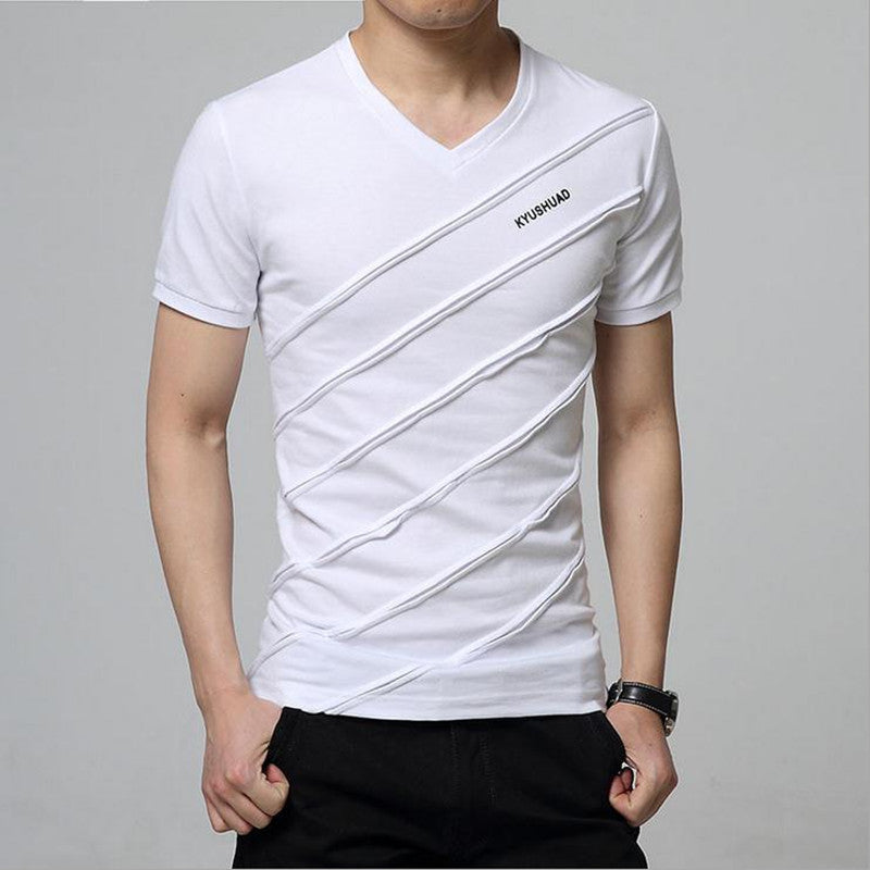 est men's fashion short sleeve Cotton V-neck short-sleeved Tshirt lettersprinted t-shirt tee shirts Casual tops