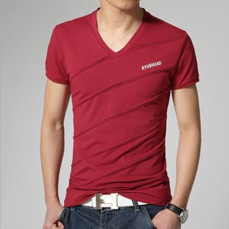 est men's fashion short sleeve Cotton V-neck short-sleeved Tshirt lettersprinted t-shirt tee shirts Casual tops