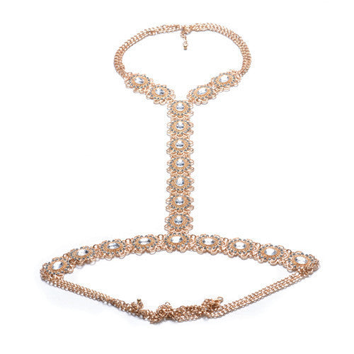 ZA Long Body Chain DIY Handmade Luxury Blue Red Gem Fashion Crystal Necklace Pendant Set Statement Vacation