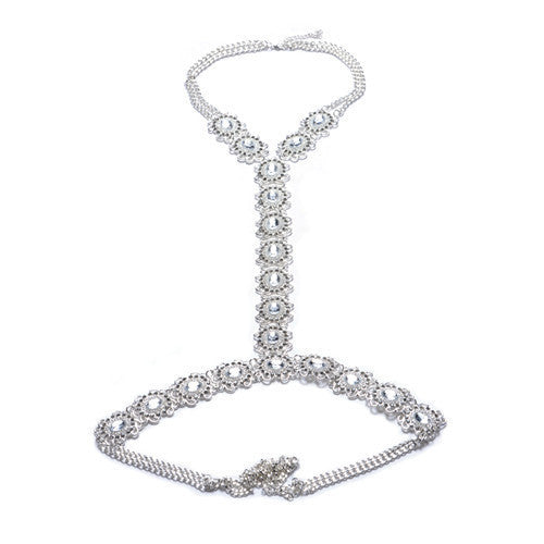 ZA Long Body Chain DIY Handmade Luxury Blue Red Gem Fashion Crystal Necklace Pendant Set Statement Vacation