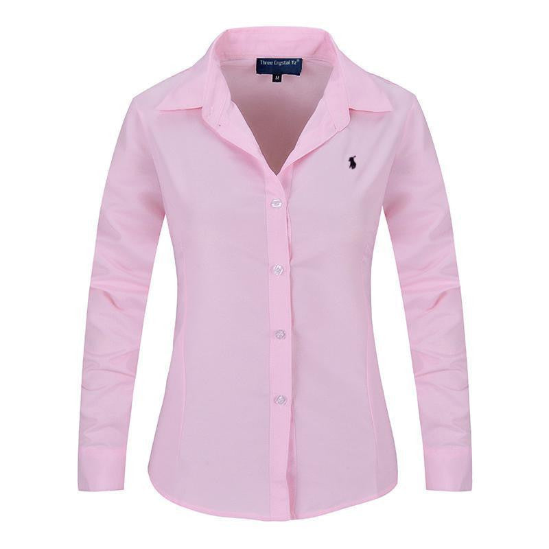 Women Long Sleeve Pure Color Striped Blouses Turn Down Collar Casual High Street Woman Fashion Shirts Feminino