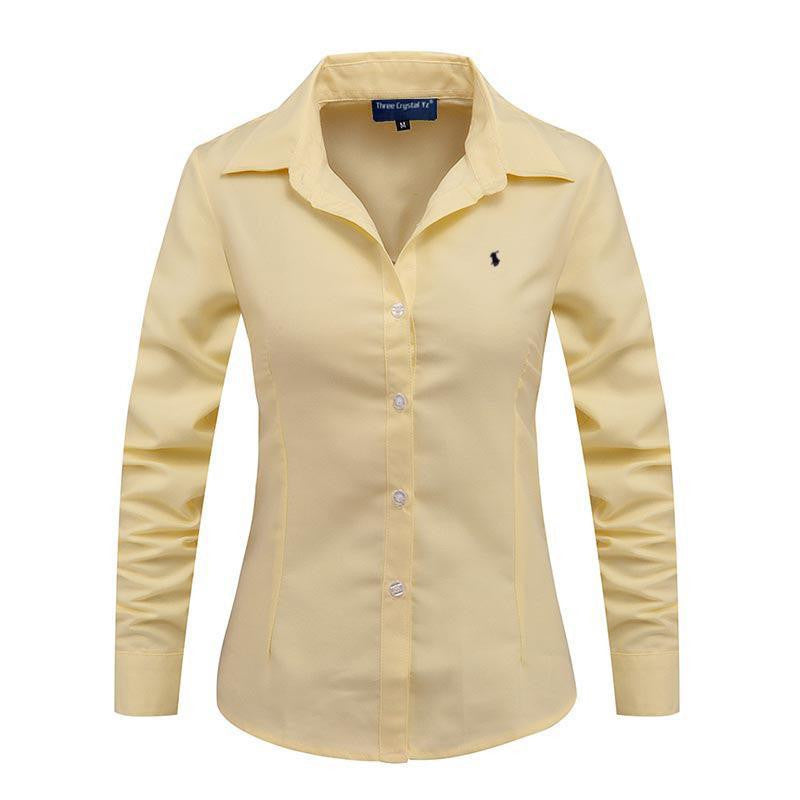 Women Long Sleeve Pure Color Striped Blouses Turn Down Collar Casual High Street Woman Fashion Shirts Feminino