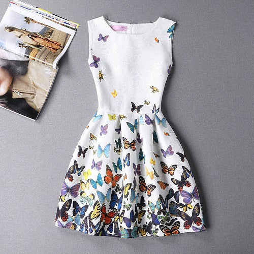 Online discount shop Australia - Fashion Women Summer Autumn Casual Vintage Vest Party Dress Floral Printed Princess Sleeveless Slim Dresses Clothing Vestidos