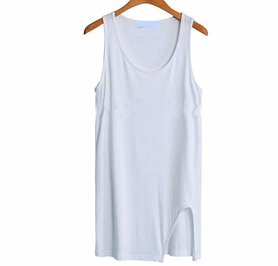 Online discount shop Australia - New Arrival Style Women Modal Casual Long Tanks Tops Sleeveless Solid Vest Beautiful Slim Tops with White and Black