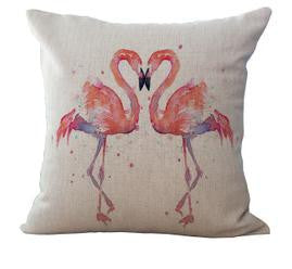 Online discount shop Australia - 100% New Cotton Linen Foreign Trade Trend Flamingo Furnishing Cushion Pillow on sofa for home decoration
