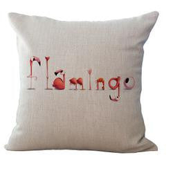 Online discount shop Australia - 100% New Cotton Linen Foreign Trade Trend Flamingo Furnishing Cushion Pillow on sofa for home decoration