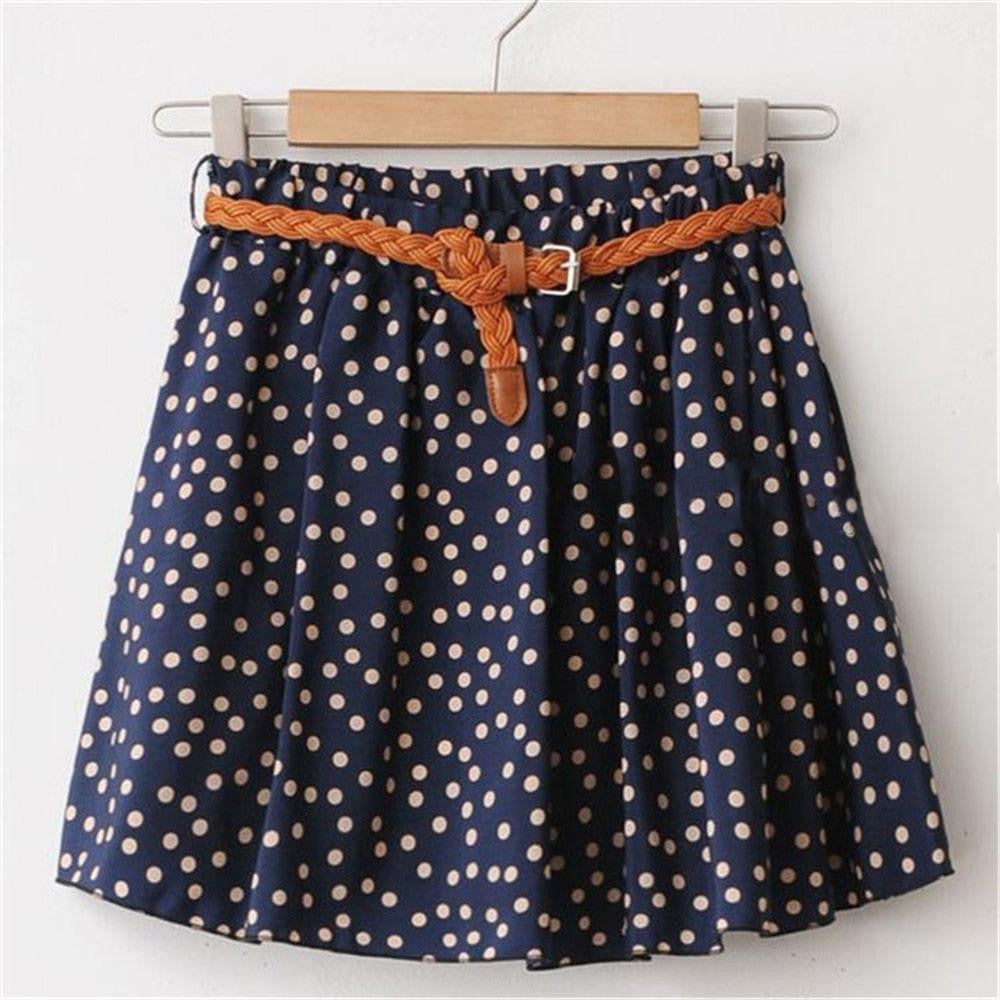 Women Skirt Casual Above Knee Mini Short Chiffon Skirt Interlining
