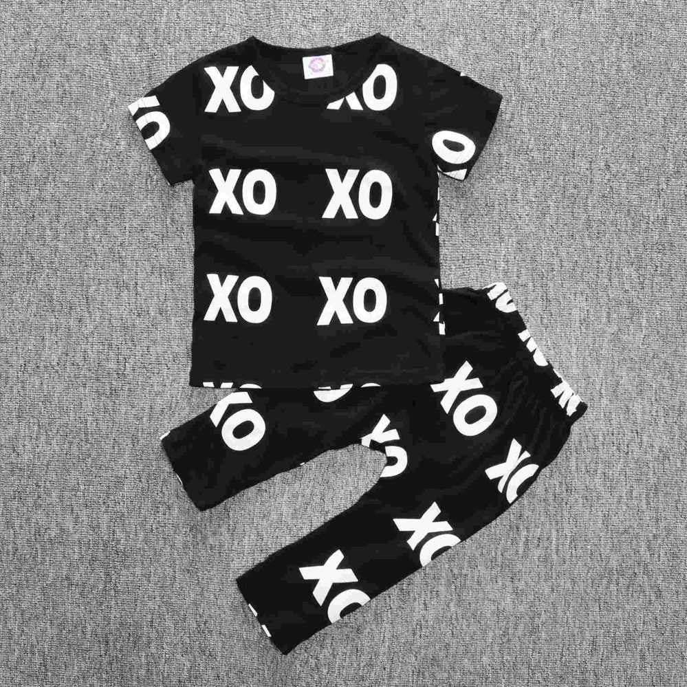 OneToo New kids baby summer sets newborn cotton short sleeved dots monster cutce cartoon T-shirt + pants children suit 0-3Y 1079 - CelebritystyleFashion.com.au online clothing shop australia