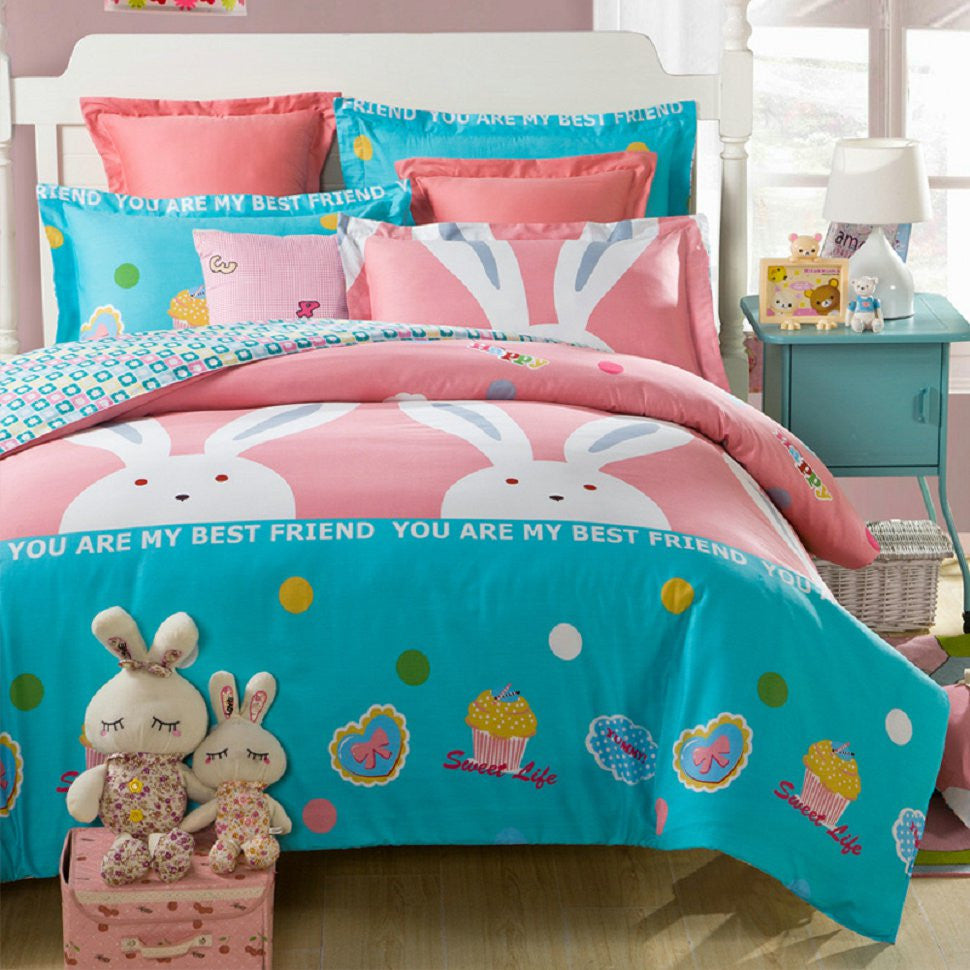 Online discount shop Australia - cartoon duvet cover sets 3pc bedding set 3pcs for children' bedroom colorful deer twin full queen single size