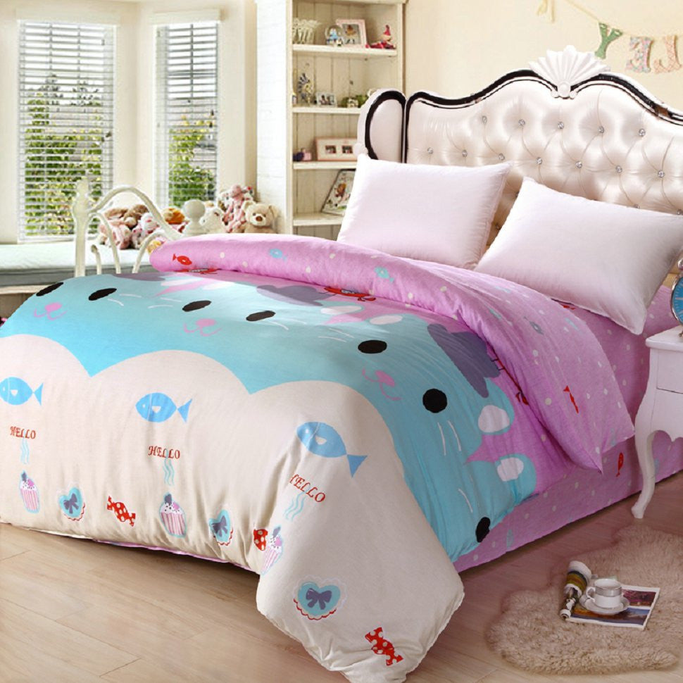 Online discount shop Australia - cartoon duvet cover sets 3pc bedding set 3pcs for children' bedroom colorful deer twin full queen single size