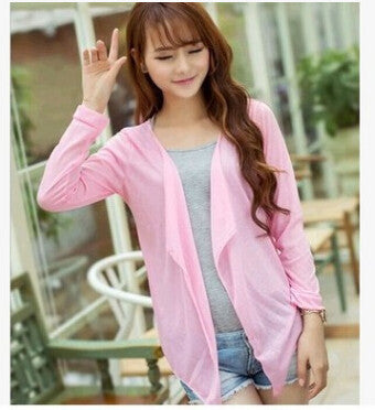 Online discount shop Australia - Cardigan Women Candy Color Knitted Blouse Female Long Sleeve Sun Protection Clothing Fashion Tops