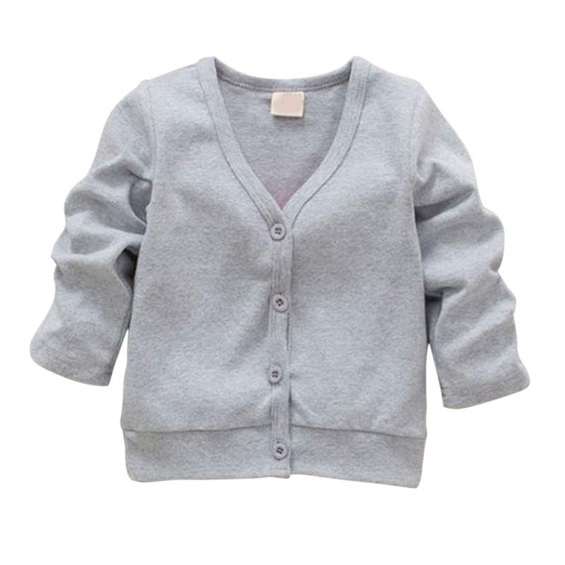 Child Boys Girls V-neck Cardigan Thick Cotton Jacket Coat Casual Comfortable - CelebritystyleFashion.com.au online clothing shop australia