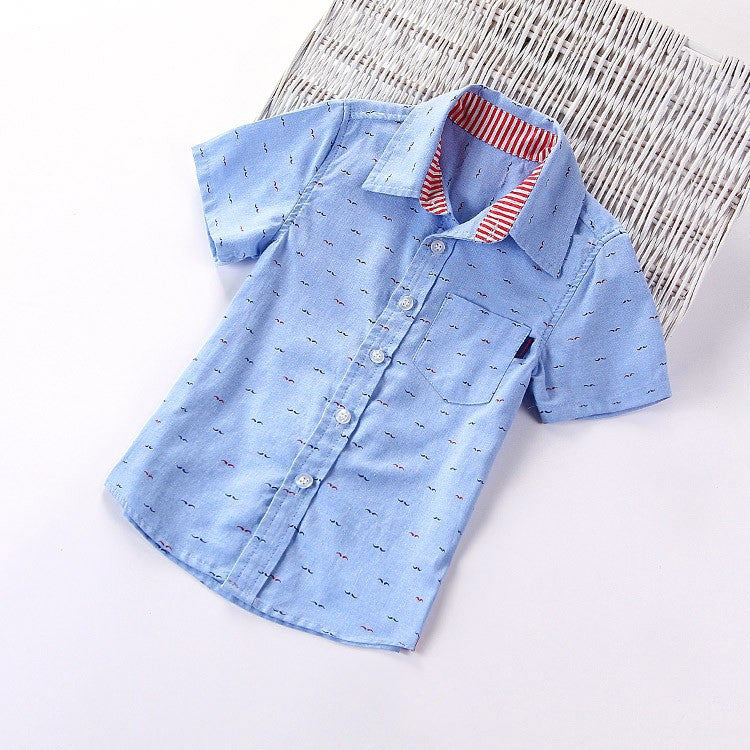 Children boys brand fashion kids cotton cloth short-sleeved shirts,Fit for 3-10 years kids boys - CelebritystyleFashion.com.au online clothing shop australia