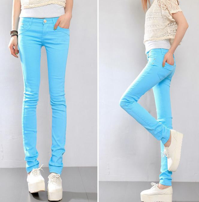 Online discount shop Australia - Fashion Women cotton Sexy Candy Color Pencil Pants Casual Skinny Pants slim female trousers plus size 6xl