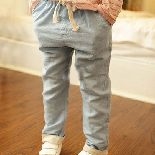 Children Linen Candy Color Pants Big Boys & Girls Summer Breathable Hemp Trousers Kids Drawstring Joggers, YC057 - CelebritystyleFashion.com.au online clothing shop australia