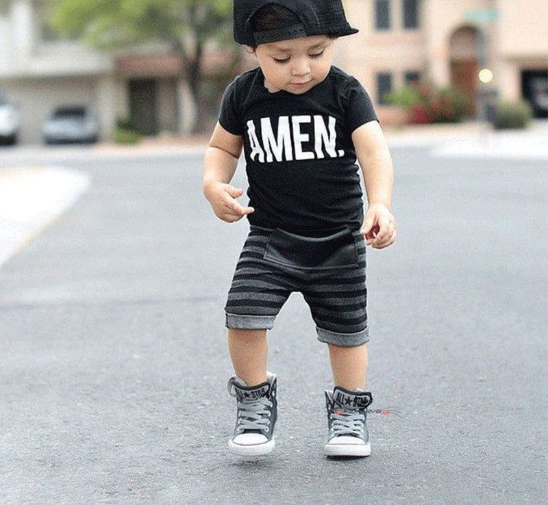 Kids Clothing Sets Short sleeve T-Shirt + Pants, summer Children's Sports Suit Boys Clothes Free Shipping INS toddler boy - CelebritystyleFashion.com.au online clothing shop australia