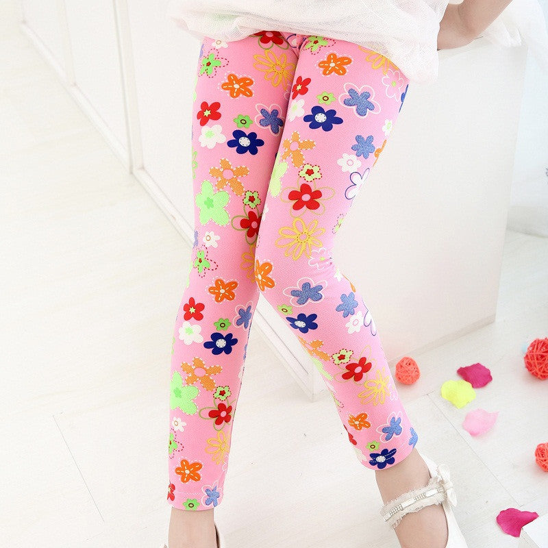 2-7years kids fashion cute cat leggings girls lovely flower leggings children long sleeve skinny pants - CelebritystyleFashion.com.au online clothing shop australia