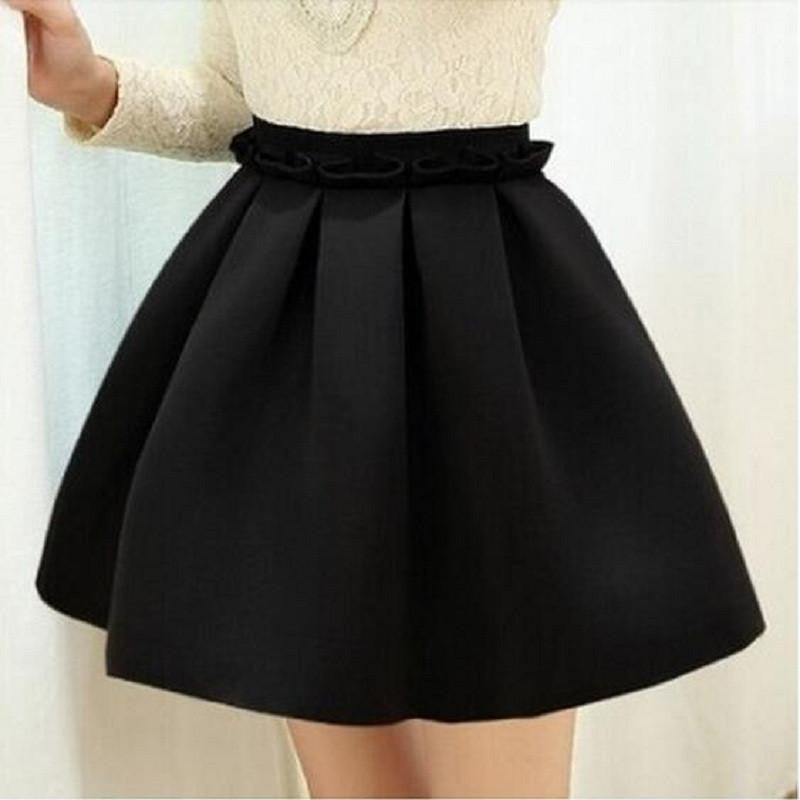 skirt space cotton elastic force high waist skirt pleated skirts women tutu skirt saia polychromatic casual